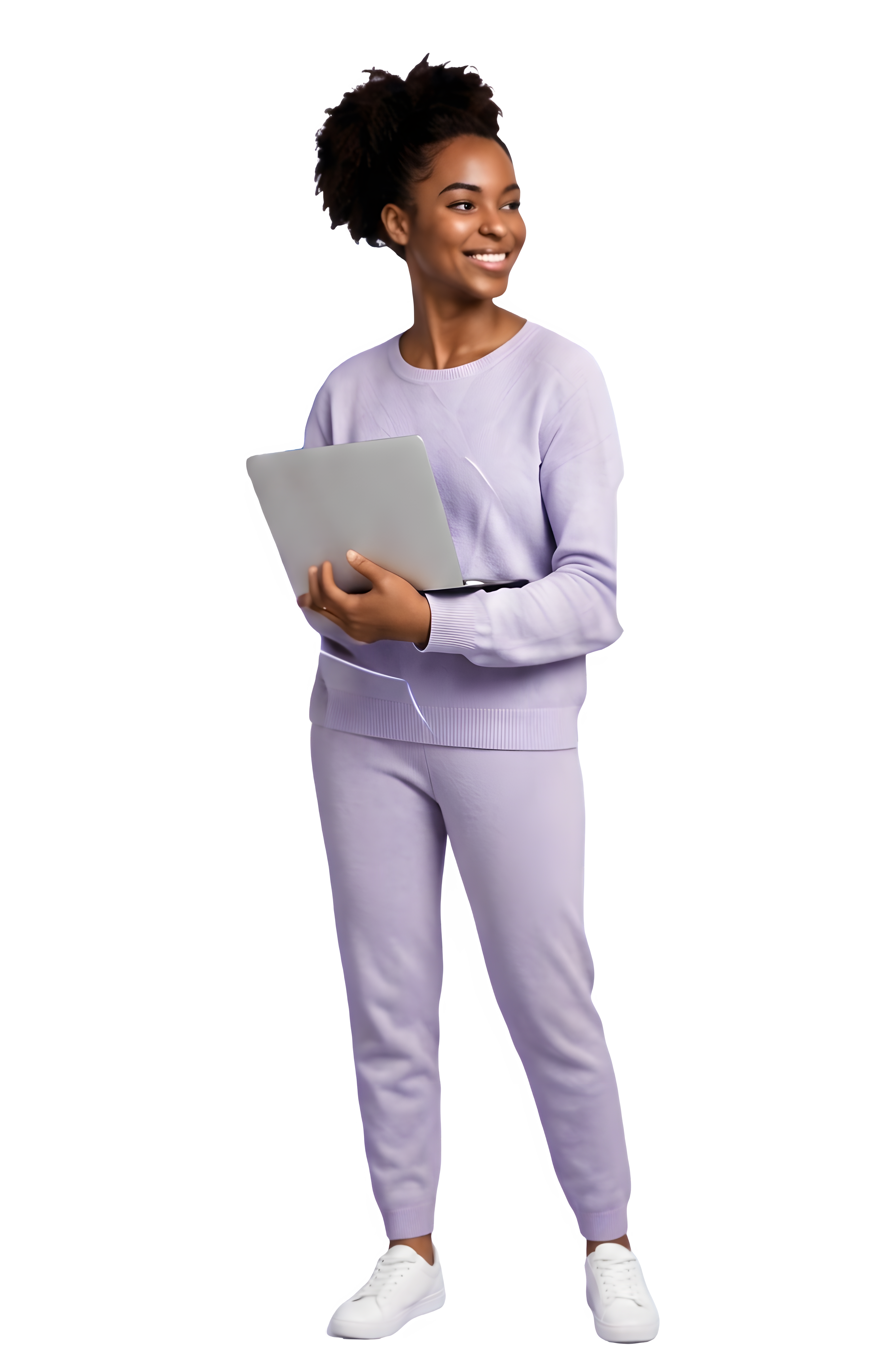 Étudiante avec ordinateur portable
